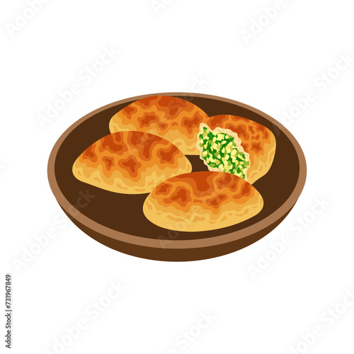 Pirozhki Russian traditional pies illustration