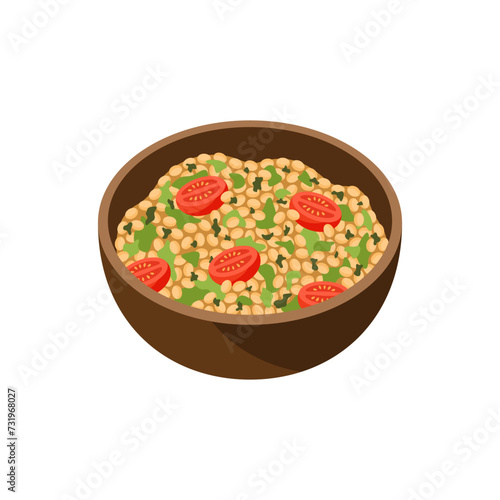 Tabouleh Middle Eastern food vector illustration