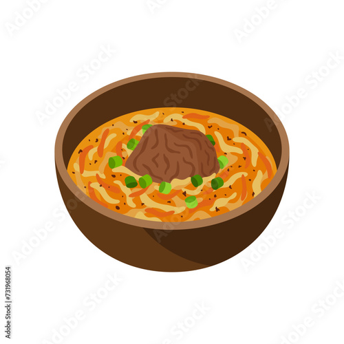 Shchi Russian traditional soup illustration