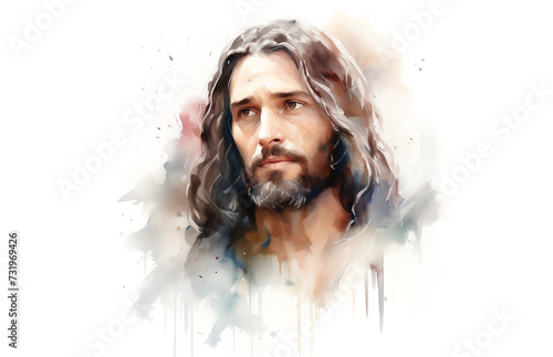 Jesus Christ watercolor style illustration