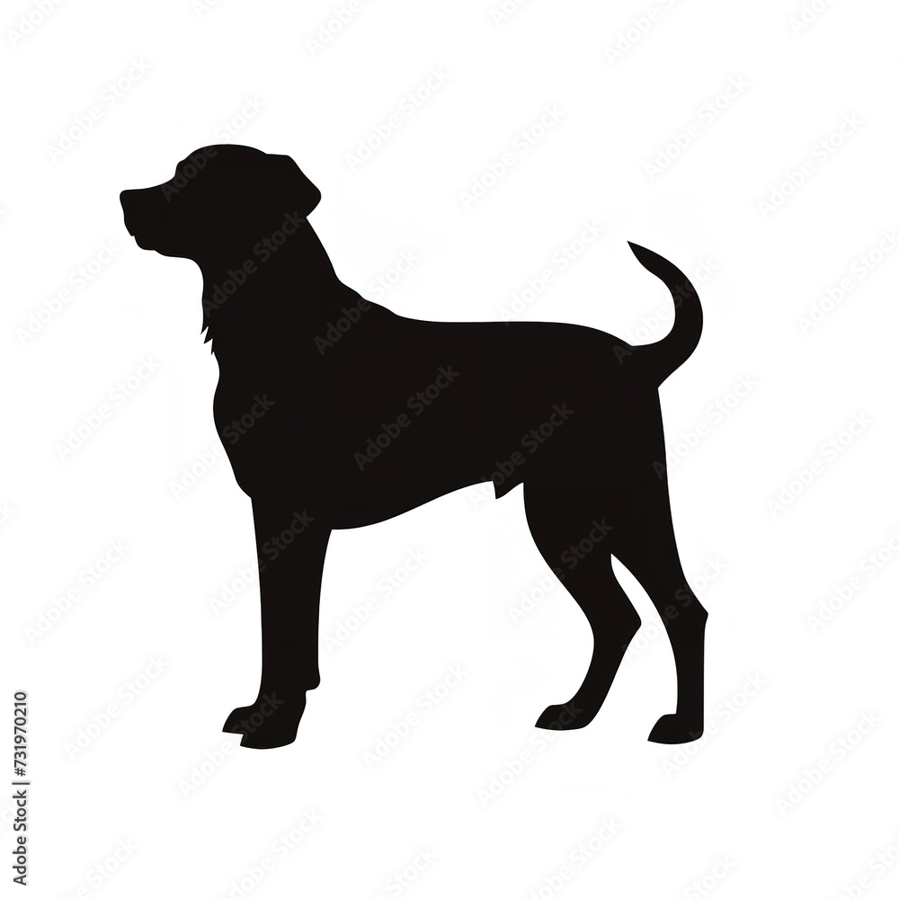 Black Color Silhouette of a Labrador Retriever: Simple and Loyal

