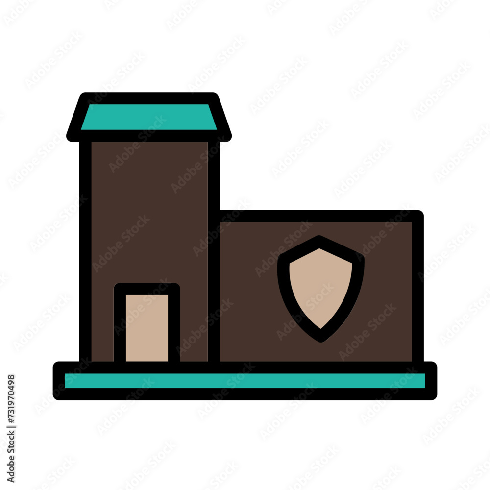 Office Police Station Filled Outline Icon Office Police Station Filled Outline Icon