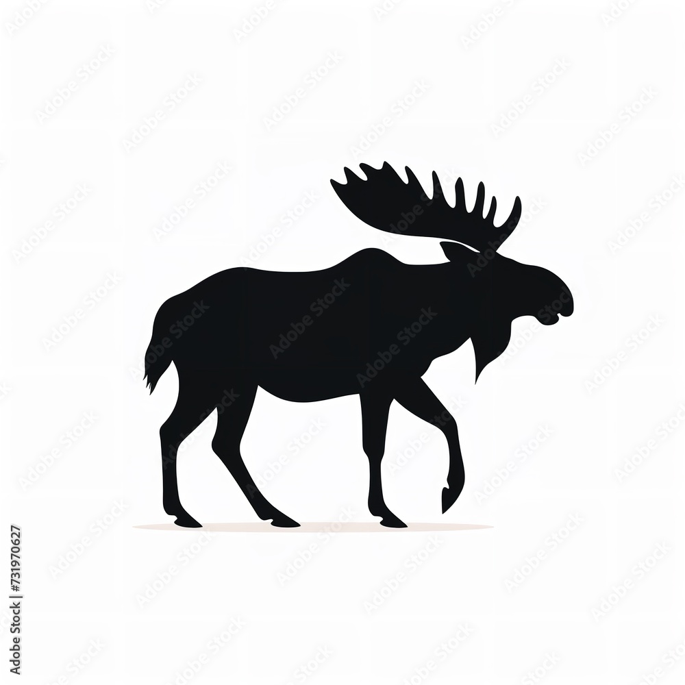 Black Color Silhouette of a Caribou: Simple and Majestic
Black Color Silhouette of a Caribou: Simple and Majestic