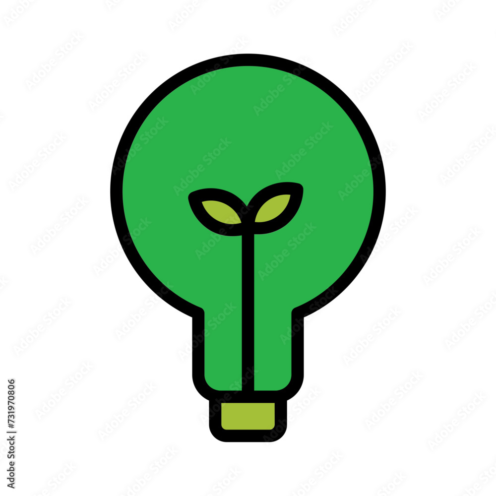 Eco Energy Green Filled Outline Icon Eco Energy Green Filled Outline Icon