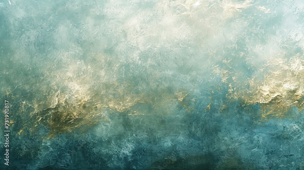 Fototapeta premium An abstract, ocean-inspired texture with shimmering gold highlights over a serene blue background, suggesting depth and mystery.