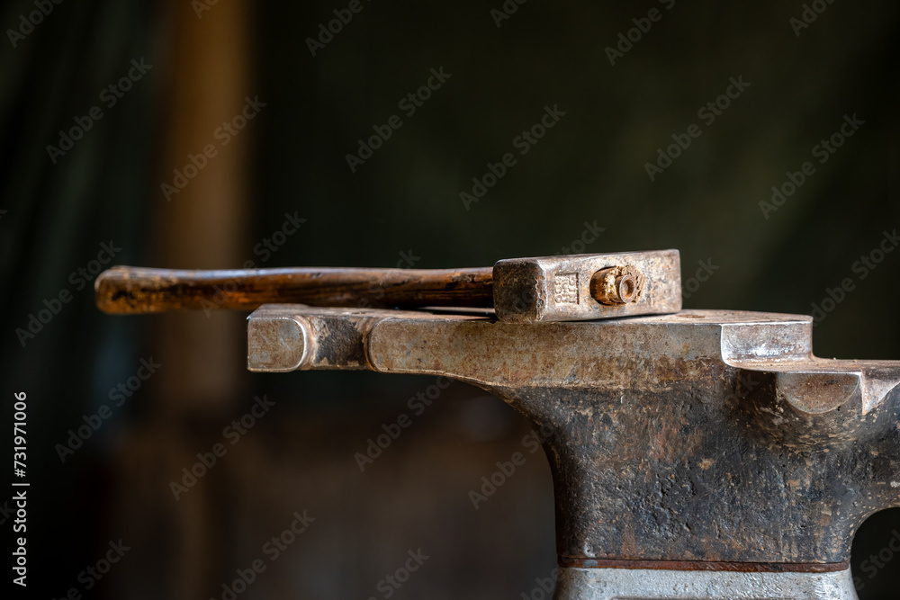 The work tools of a blacksmith The work tools of a blacksmith