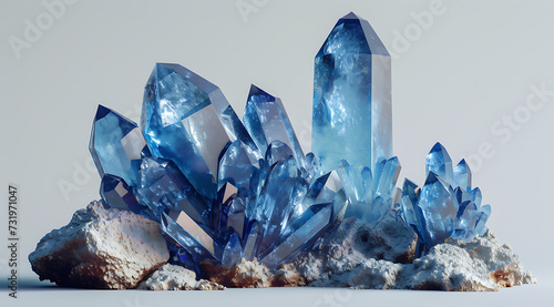 some crystals with beautiful blue colors inyle