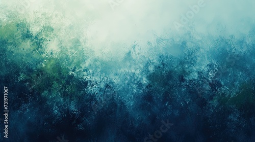 Abstract art capturing the essence of a mystical sea forest, with cool tones blending to create an ethereal underwater feel.