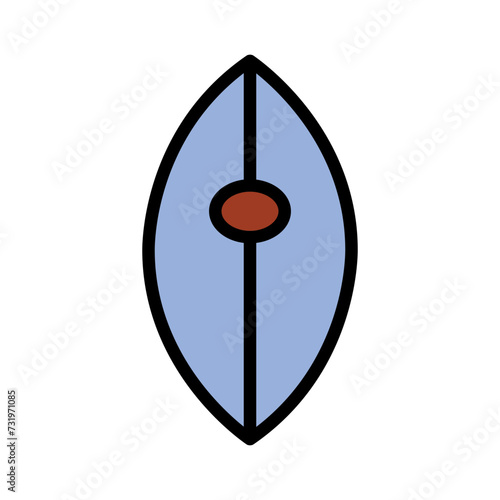 Canoe Kayak Boat Filled Outline Icon