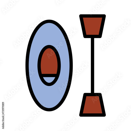 Canoe Kayak Boat Filled Outline Icon