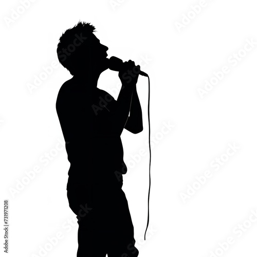 Black Color Silhouette of a Singer: Simple and Striking

