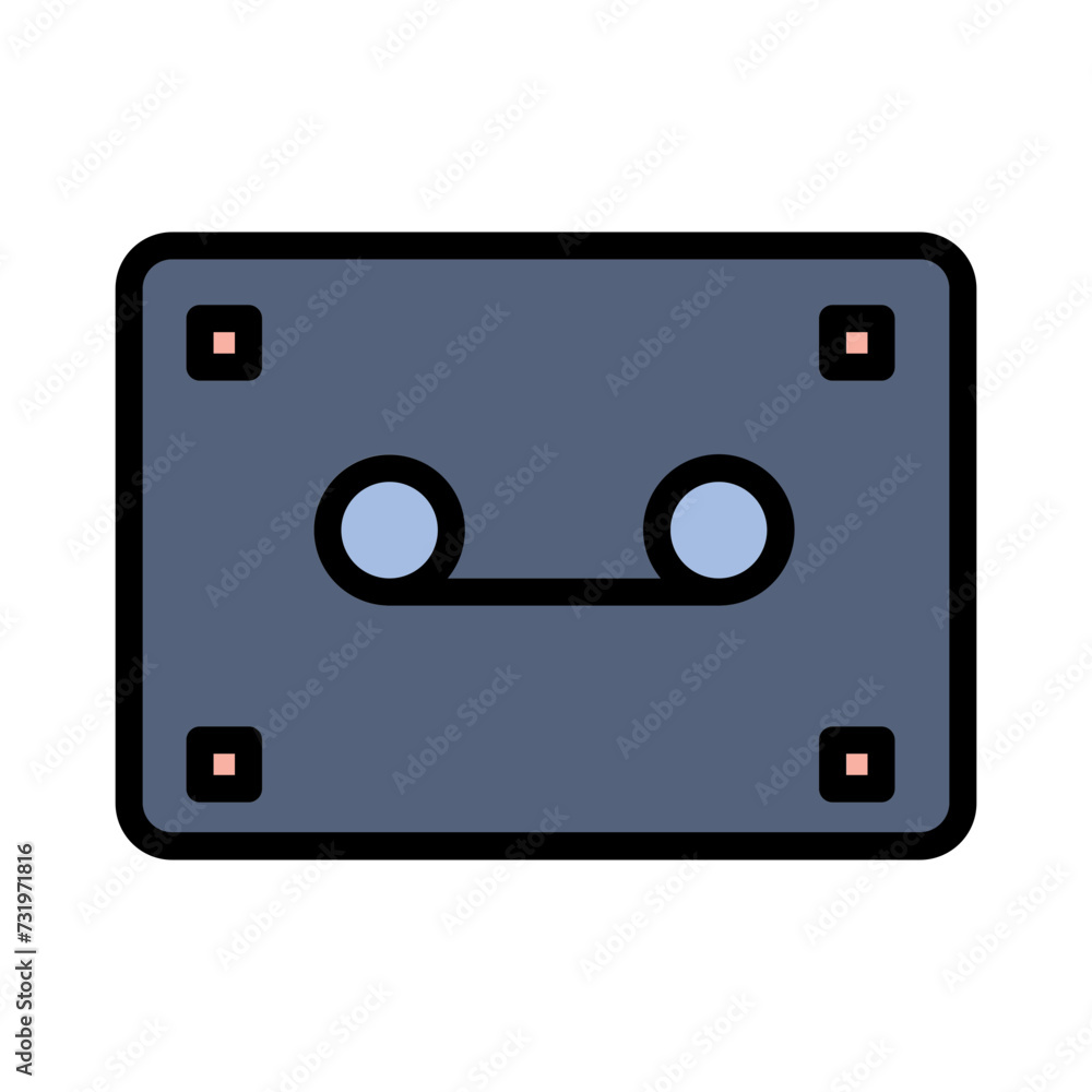 Audio Audio Kasete Filled Outline Icon Audio Audio Kasete Filled Outline Icon