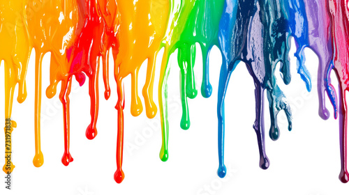 A Group of Multicolored Dripping Paint on a Transparent Background
