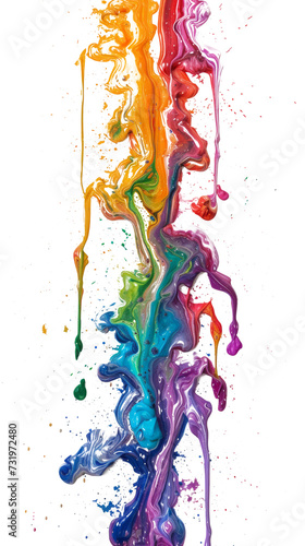 A Painting of a Rainbow Colored Stream of Paint
