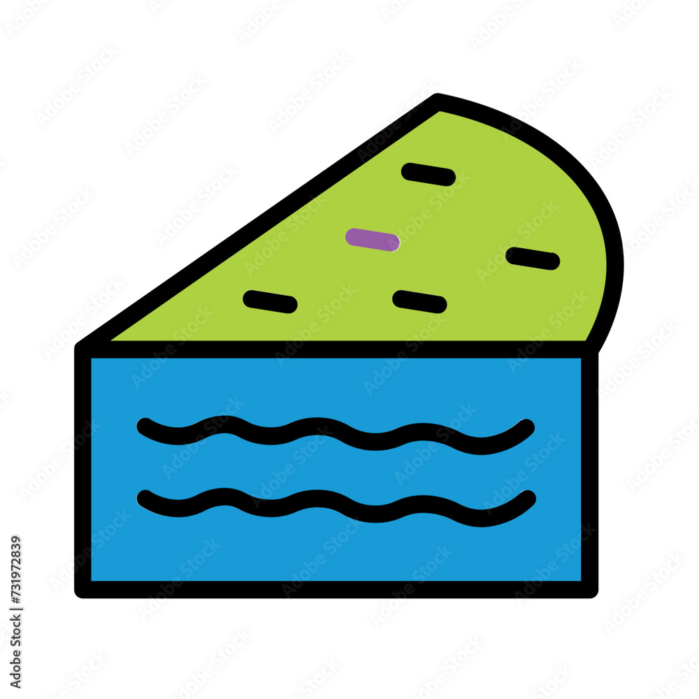 Cake Chocolate Piece Filled Outline Icon Cake Chocolate Piece Filled Outline Icon