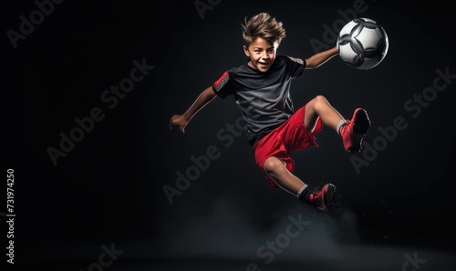 Young Man Kicking Soccer Ball © uhdenis