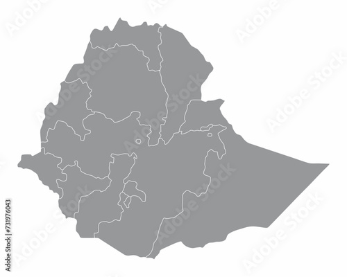 Ethiopia administrative map photo