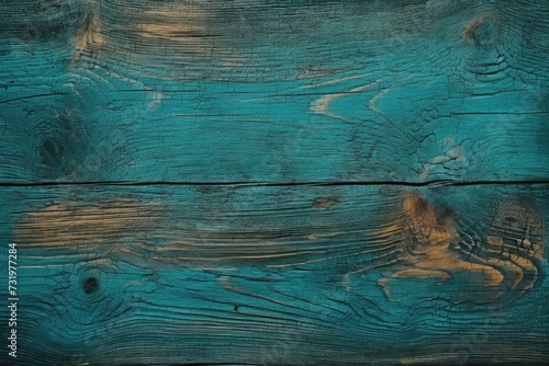 Old brown turquoise wooden background. Natural wood in grunge style photo