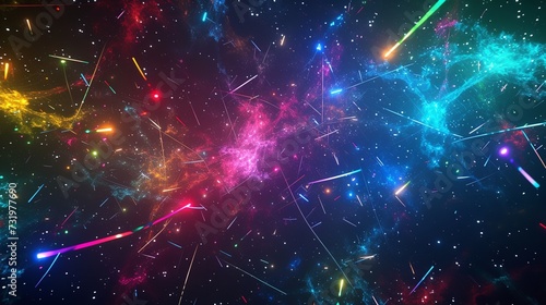 Cosmic Background with Colorful Laser Lights