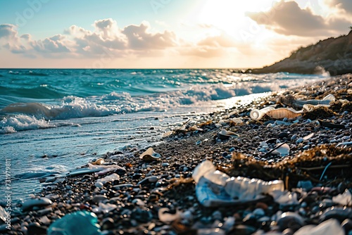 Plastic waste on the beach, looming threat it poses to the environment photo