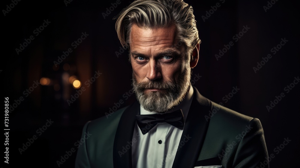 Man in a tuxedo with a beard. Man in a tuxedo with a beard.