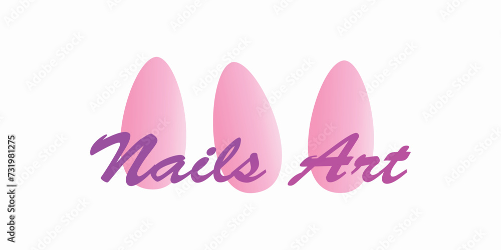 nail art beauty logo design with creative consept premium vektor