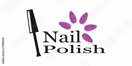 nail art beauty logo design with creative consept premium vektor