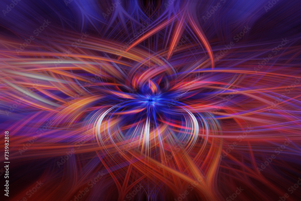 Abstract background with animation glowing particles moving of lines for fiber optic network cables spread out across the frame. 