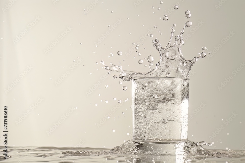 minimalist and elegant splash of water on a glass minimalist and elegant splash of water on a glass