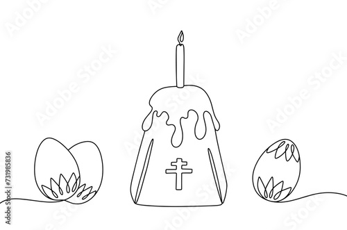 Easter cake. Easter Egg. Candle. Tradition
