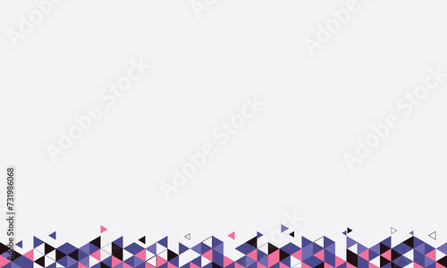 confetti pink and violet triangles on white background