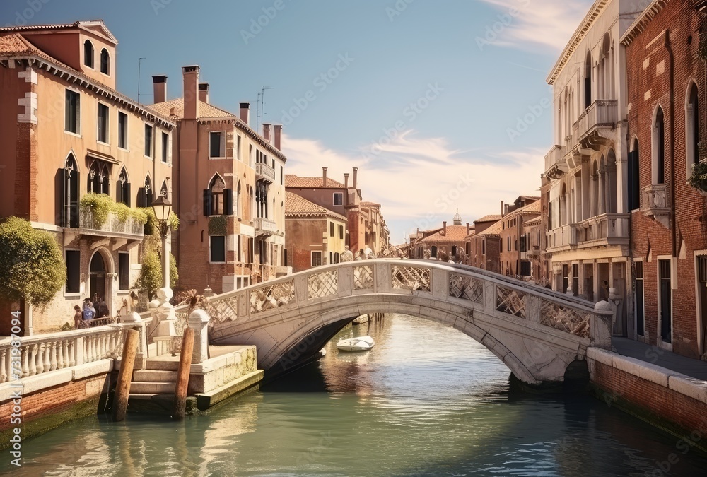 Naklejka premium Bridge over the canal in Venice, Italy