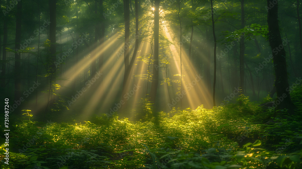 Obraz premium morning in the forest