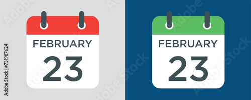 calendar - February 23 icon illustration isolated vector sign symbol photo