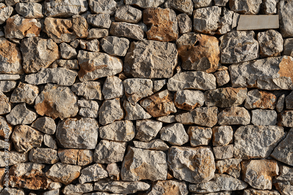 Steinmauer im Abendlicht