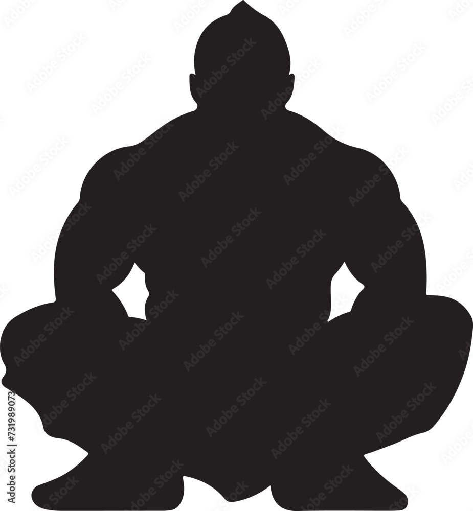 sumo wrestling silhouette vector illustration