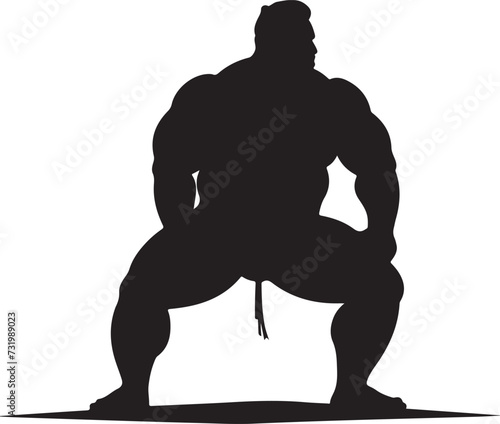 sumo wrestling silhouette vector illustration