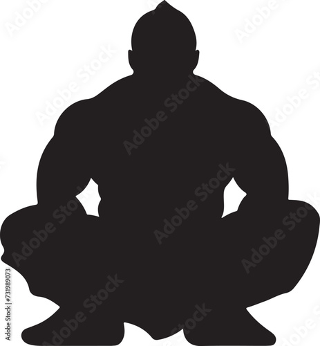 sumo wrestling silhouette vector illustration