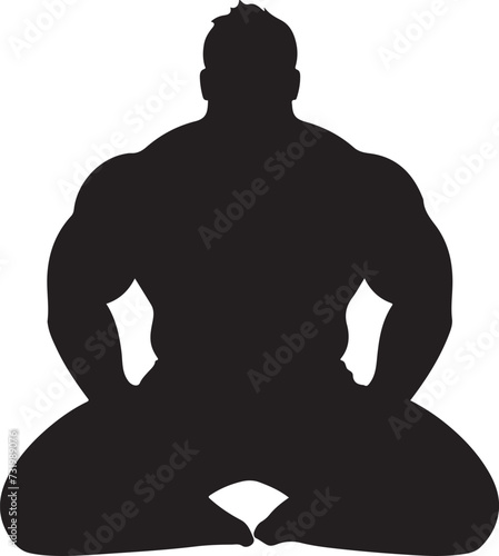 sumo wrestling silhouette vector illustration