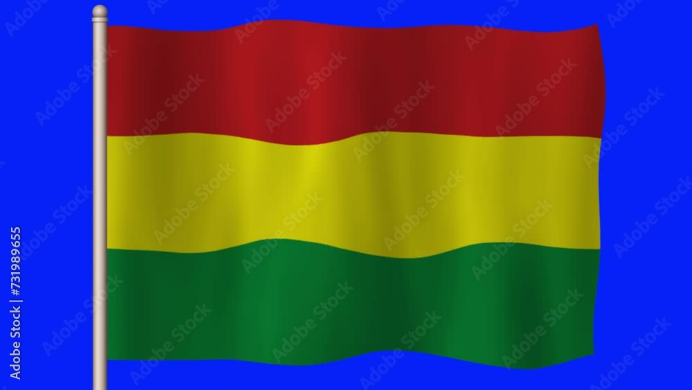 National Flag of Bolivia Over Chroma Key National Flag of Bolivia Over Chroma Key