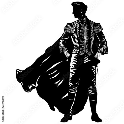 Silhouette matador black color only full body