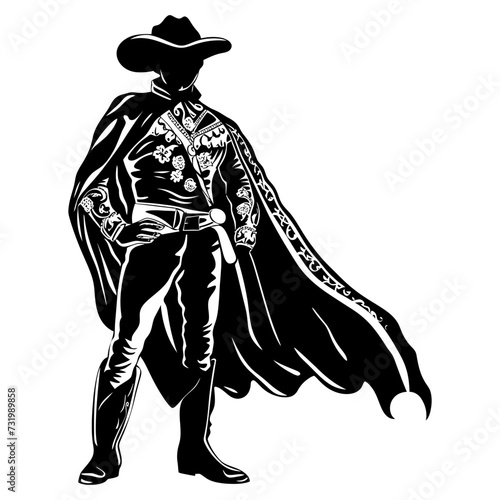 Silhouette matador black color only full body