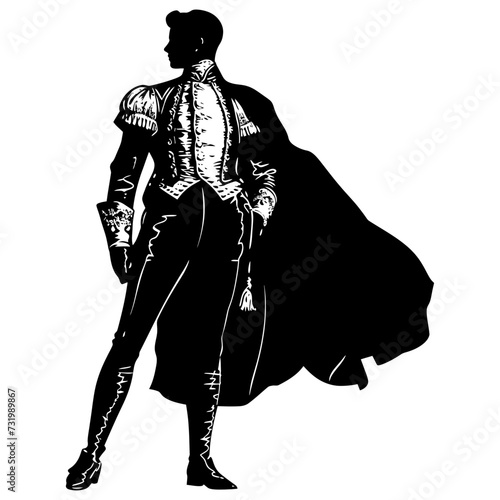 Silhouette matador black color only full body
