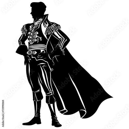 Silhouette matador black color only full body