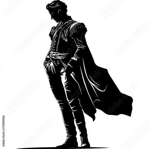 Silhouette matador black color only full body