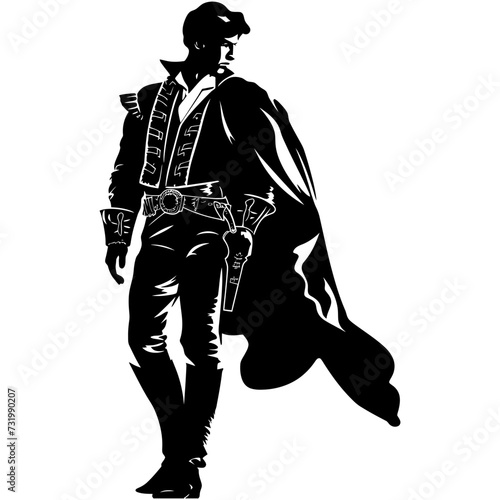 Silhouette matador black color only full body