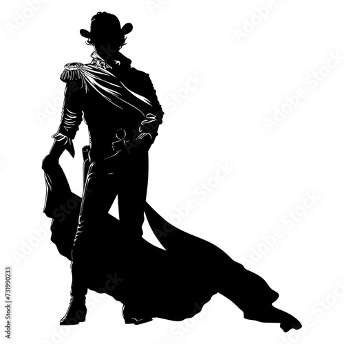 Silhouette matador black color only full body