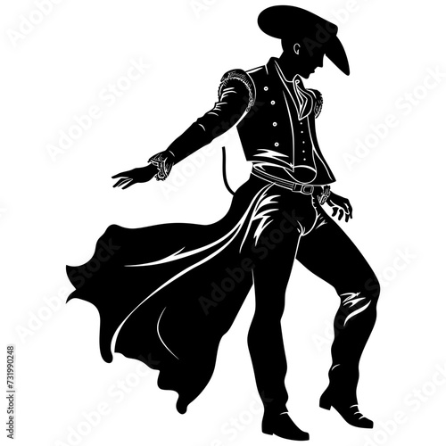 Silhouette matador black color only full body