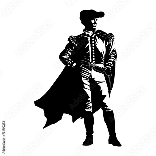 Silhouette matador black color only full body