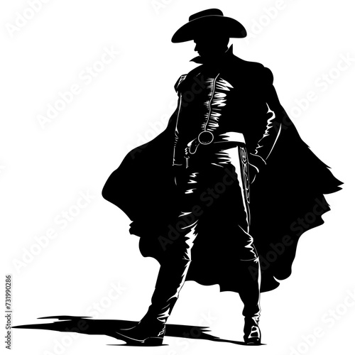 Silhouette matador black color only full body